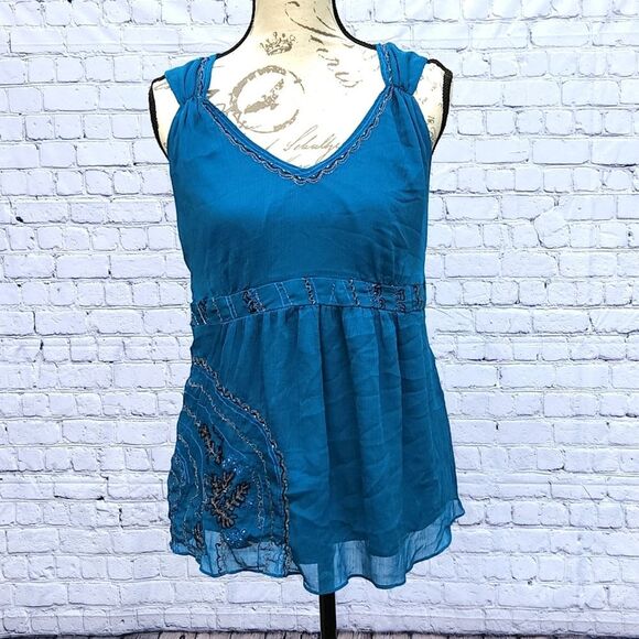 Motherhood Maternity Tops - Motherhood Maternity sleeveles embellished blouse teal Small‎